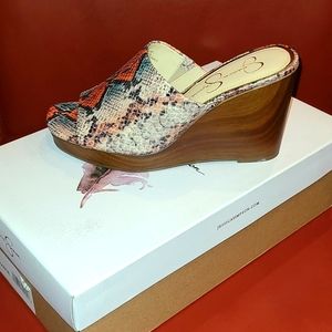 Jessica Simpson Sheyna Burnt Orange Wedges Size 6